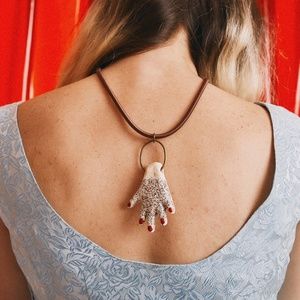 Charming Freckles Glazed Ceramic Hand Necklace